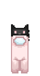 Cute Pink Among Us W/Cat Hat ★