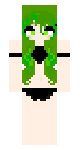 Green haired girl with black bikini