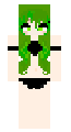 Green haired girl with black bikini