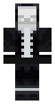 Skeleton in black clothes