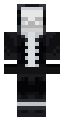 Skeleton in black clothes