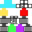 Blue red yellow green purple skin