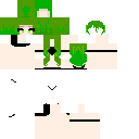 Green haired girl with black bikini skin