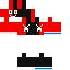 Half red half black skin