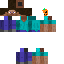 Steve Wearing a Half Pumpkin Face skin