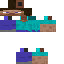 weird steve with a dark cyan pixel skin